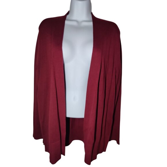 Croft & Barrow Burgundy Red Open Cardigan PL NWT Cotton Modal Blend - Picture 1 of 6